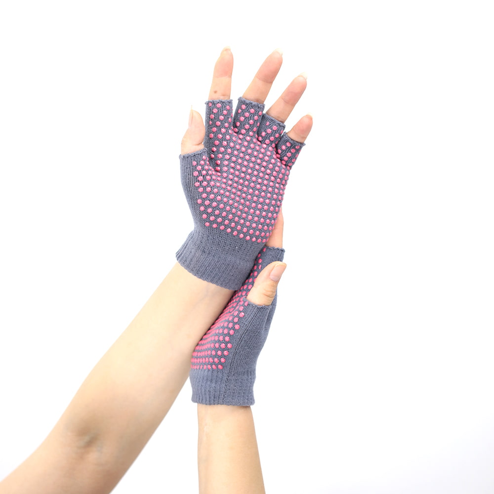 Yoga anti-slip halve vinger gebreide handschoen