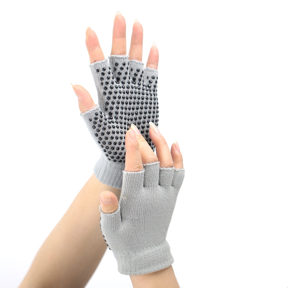 Yoga anti-slip halve vinger gebreide handschoen