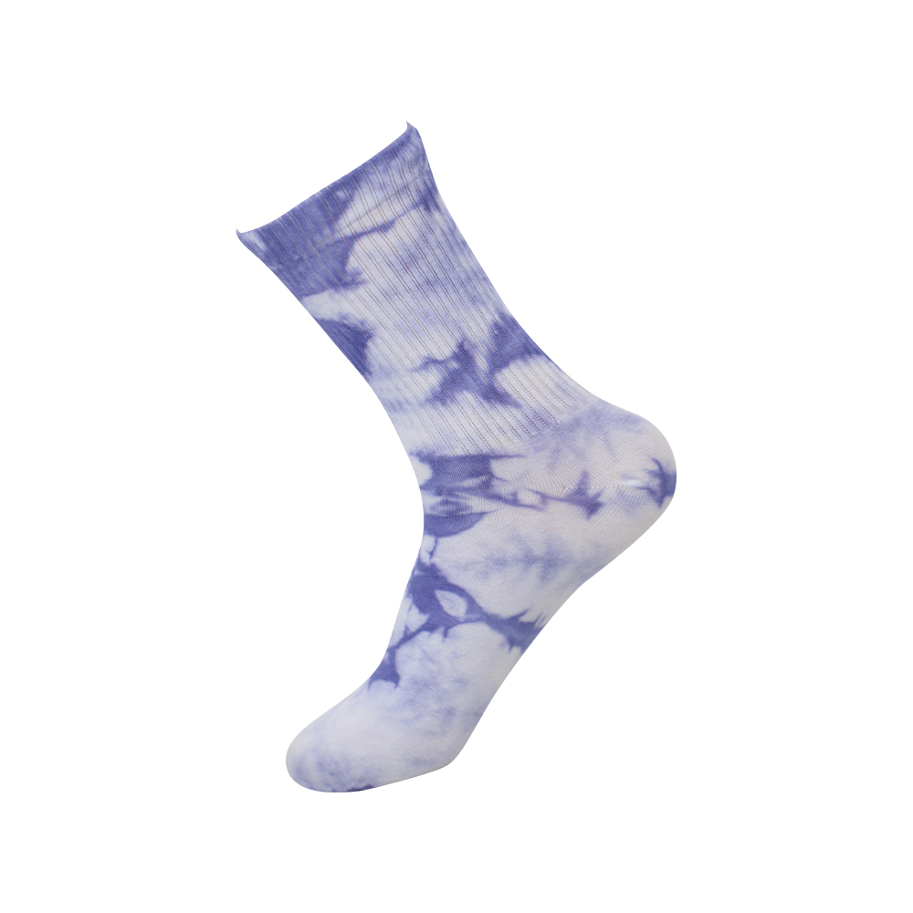 Halfhoge katoenen tie-dye sokken met ronde neus