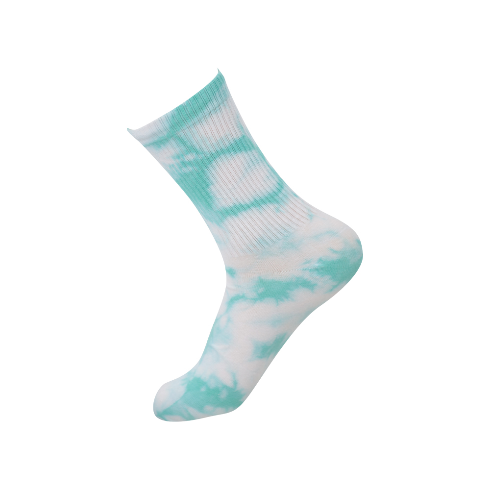 Halfhoge katoenen tie-dye sokken met ronde neus