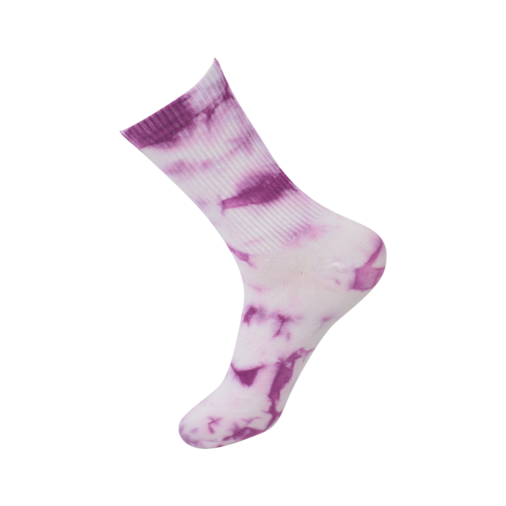 Halfhoge katoenen tie-dye sokken met ronde neus