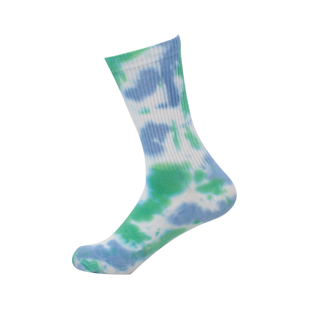 Halfhoge katoenen tie-dye sokken met ronde neus