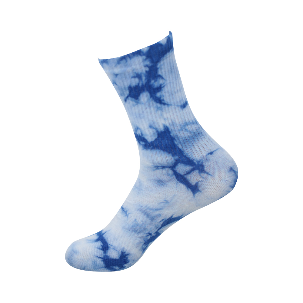 Halfhoge katoenen tie-dye sokken met ronde neus